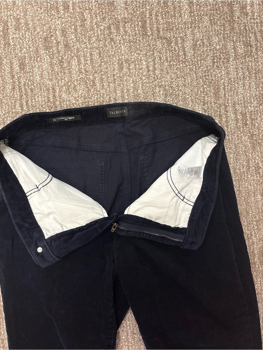 Talbots Curvy Fit Corduroy Jegging - Navy Blue | Size 14 - Picture 6 of 14